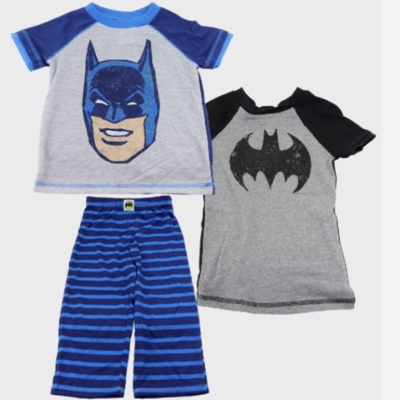 DC COMIC Batman Little Boys' 3 Piece Sleepwear Set, BLUE, 2T - Picture 1 of 2